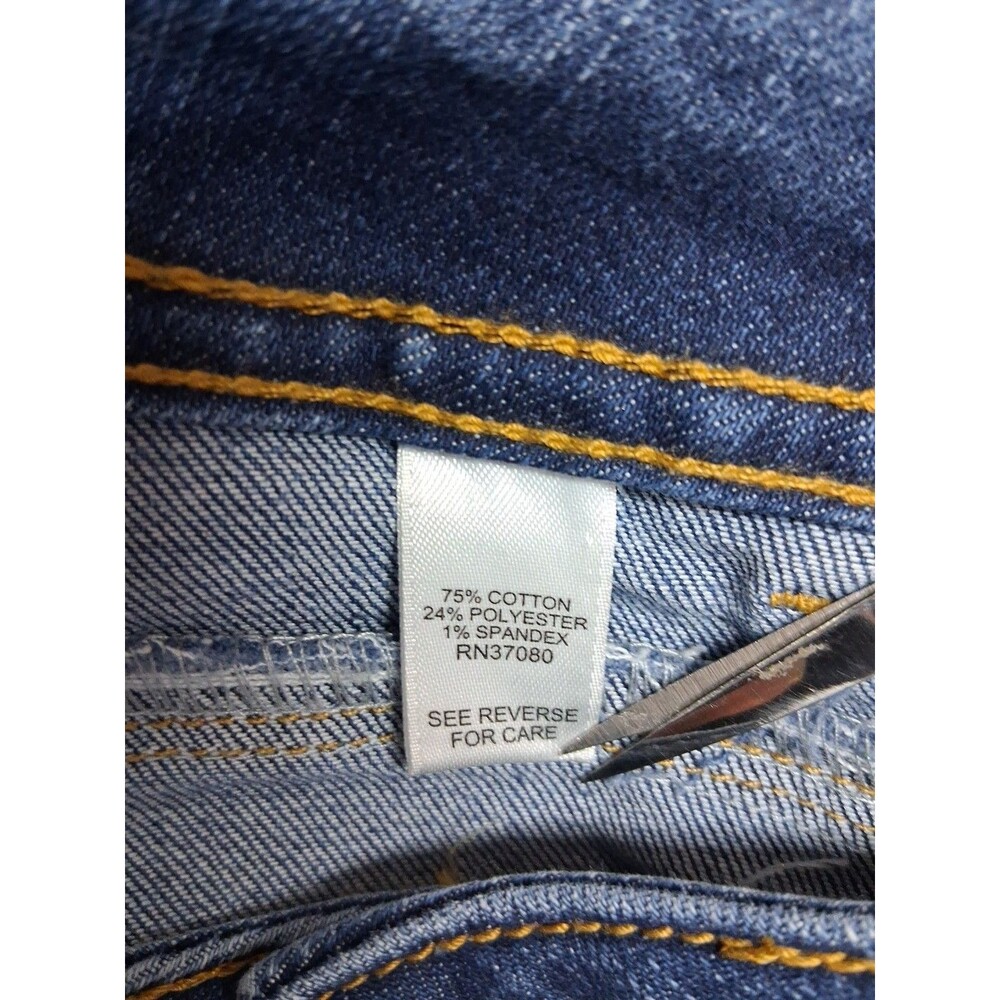 Cato's Womens 10 Cropped Capri Blue Jeans Ruffle Casual Work festival boho - Picture 7 of 8